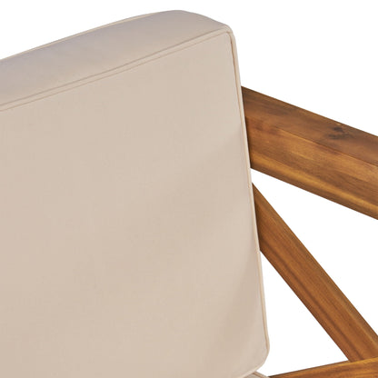 Brava Mid-Century Modern Club Chair beige wood frame with water-resistant cushions outdoor on Tampa Home & Garden Store