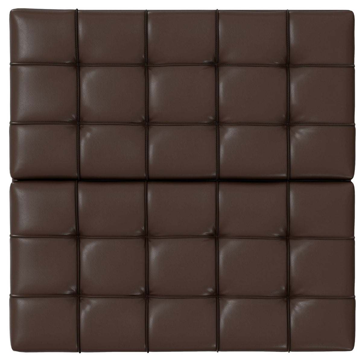Harrison Tufted Lift Top Storage Ottoman dark brown leather grid stitched panels HouseOfZazla on Tampa Home & Garden Store