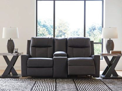 Double Reclining Loveseat With Console Caramel