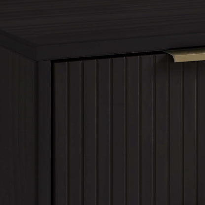 Solid wood 3-drawer dresser with ribbed fronts in dark charcoal finish on Tampa Home & Garden Store