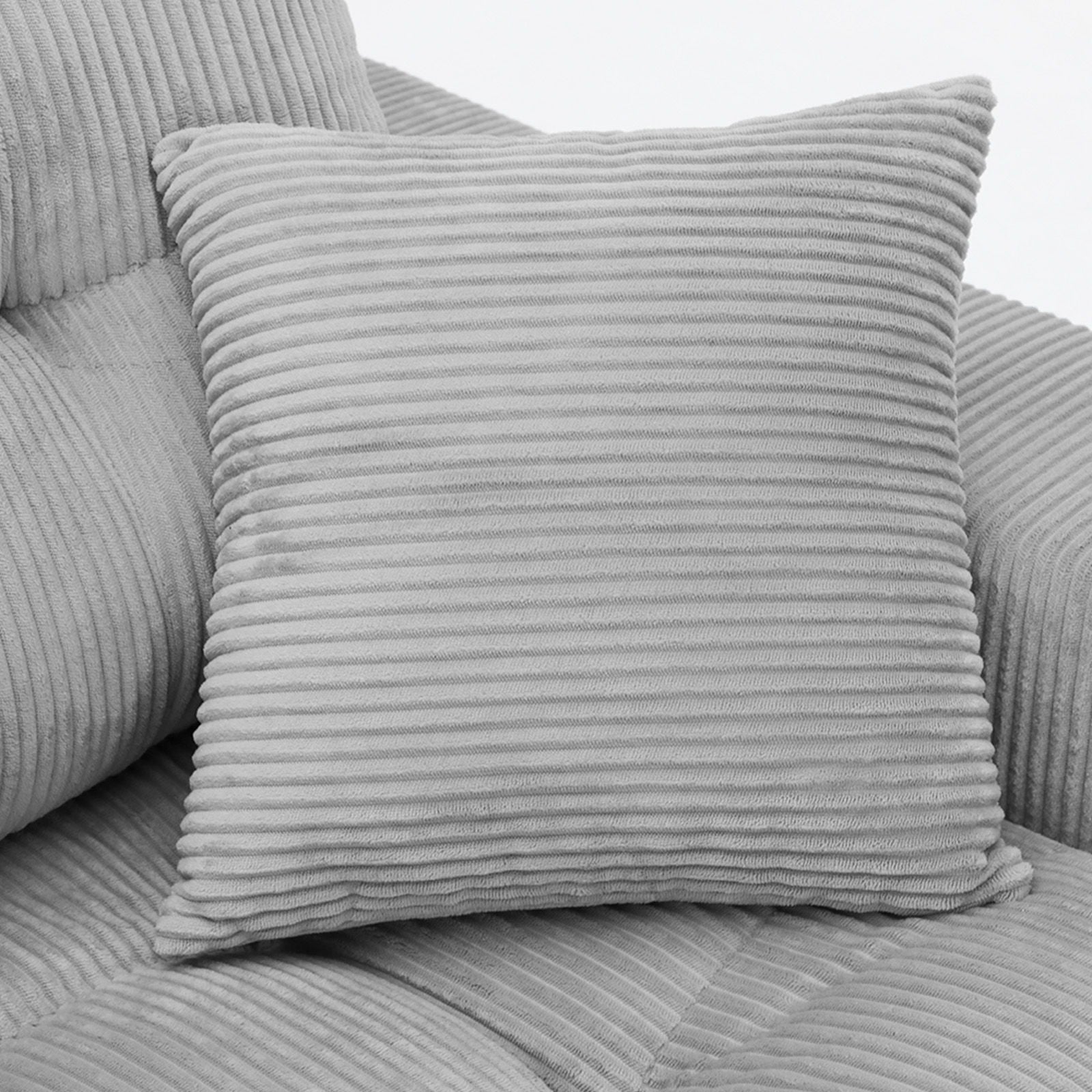 Corner Chaise L-Shaped Sofa Bed gray corduroy upholstery by HouseOfZazla living room set on Tampa Home & Garden Store