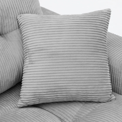 Corner Chaise L-Shaped Sofa Bed gray corduroy upholstery by HouseOfZazla living room set on Tampa Home & Garden Store