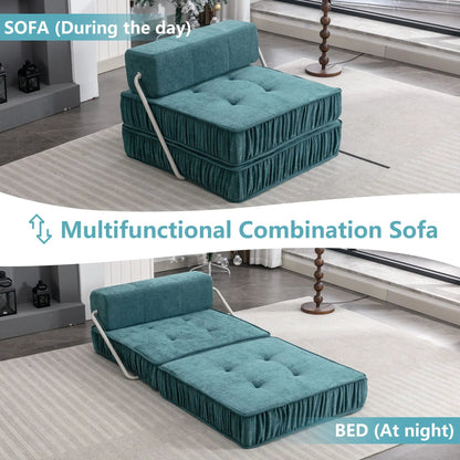 Futon chair in teal velvet with removable back cushion, Unique Piece Furniture on Tampa Home & Garden Store