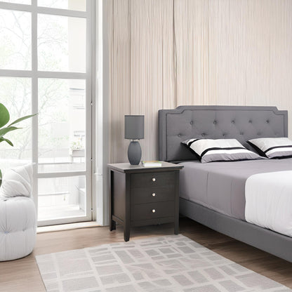 3 Drawer Nightstand with Dove Tailed Drawers dark gray finish by HouseOfZazla Accent Nightstand on Tampa Home & Garden Store