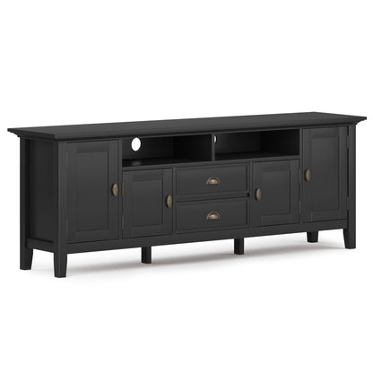 Handcrafted media stand with adjustable shelves in a black finish by HouseOfZazla TV stand on Tampa Home & Garden Store