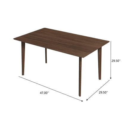 Levi rectangular dining table dark brown wood, 47 in long on Tampa Home & Garden Store