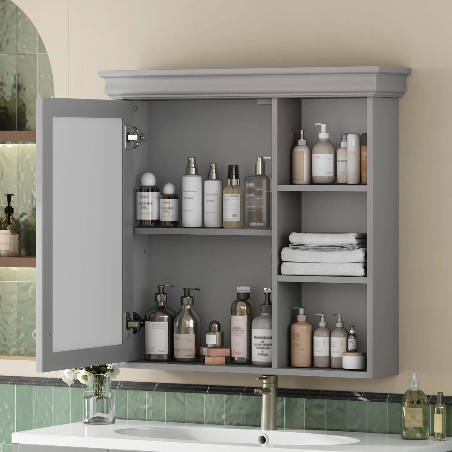 Wall Mounted Medicine Cabinet with Mirror