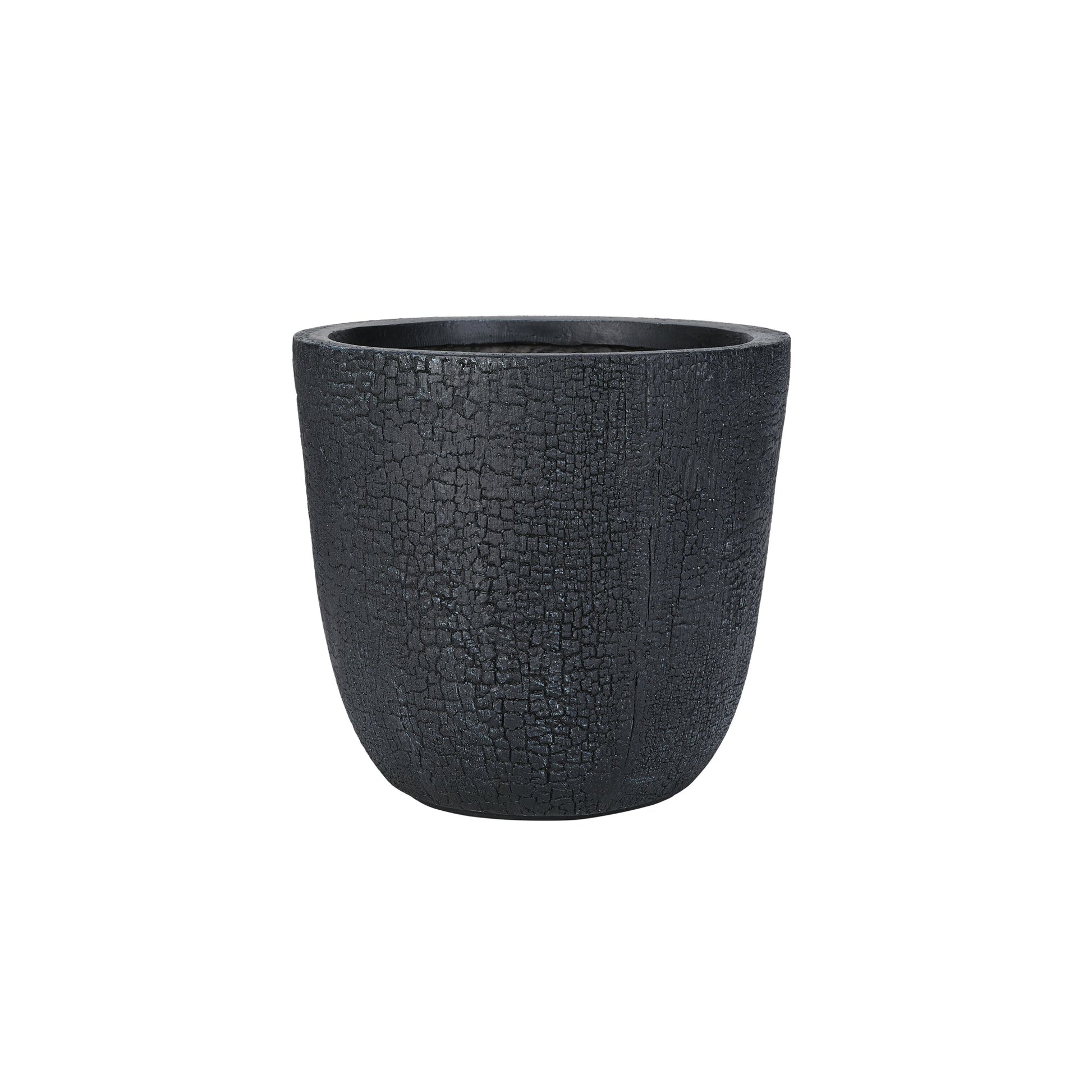 U_STYLE Lightweight MGO Planter set of 3 by HouseOfZazla, black crackle-textured finish on Tampa Home & Garden Store