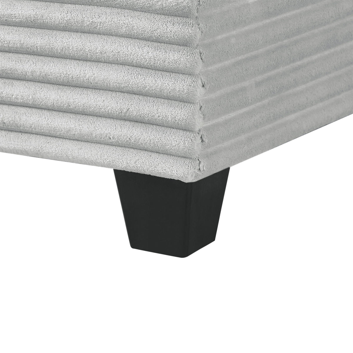 Upholstered U-Shaped Sectional Sofa in soft gray velvet with black legs HouseOfZazla on Tampa Home & Garden Store