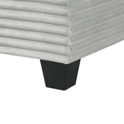 Upholstered U-Shaped Sectional Sofa in soft gray velvet with black legs HouseOfZazla on Tampa Home & Garden Store