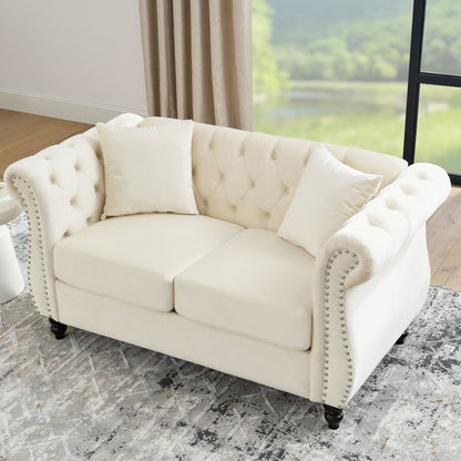 Chesterfield Sofa With Nailhead Trim and Cushions