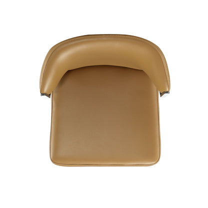 Kirsten dining chair set of 2 in tan leather with stitching HouseOfZazla on Tampa Home & Garden Store