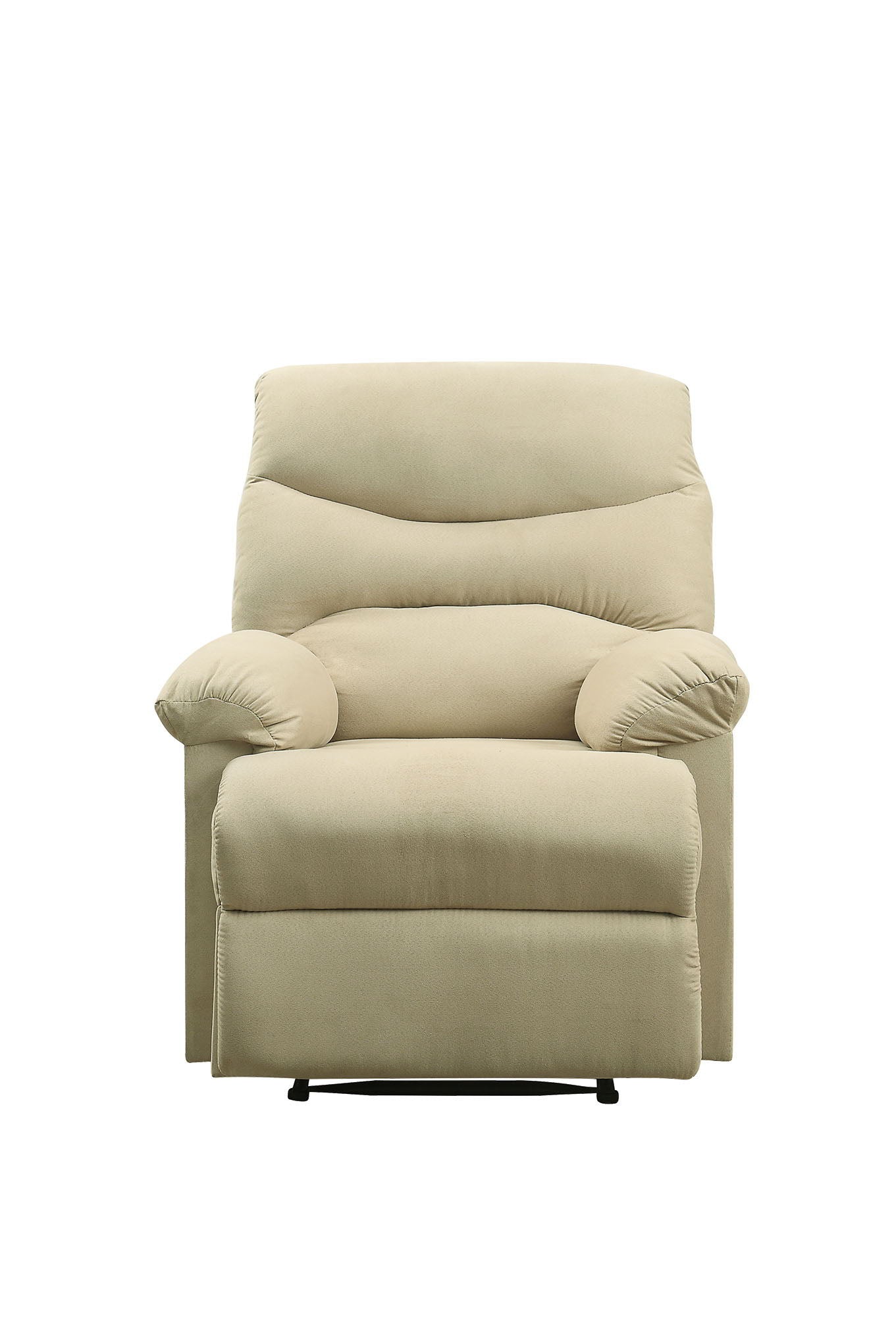Arcadia Micro Motion Glider Recliner beige fabric by HouseOfZazla with plush back and arms on Tampa Home & Garden Store