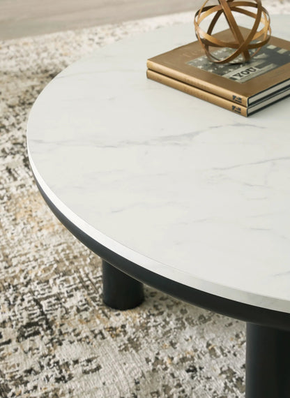 Xandrum Occasional Table Set of 3 Black and White