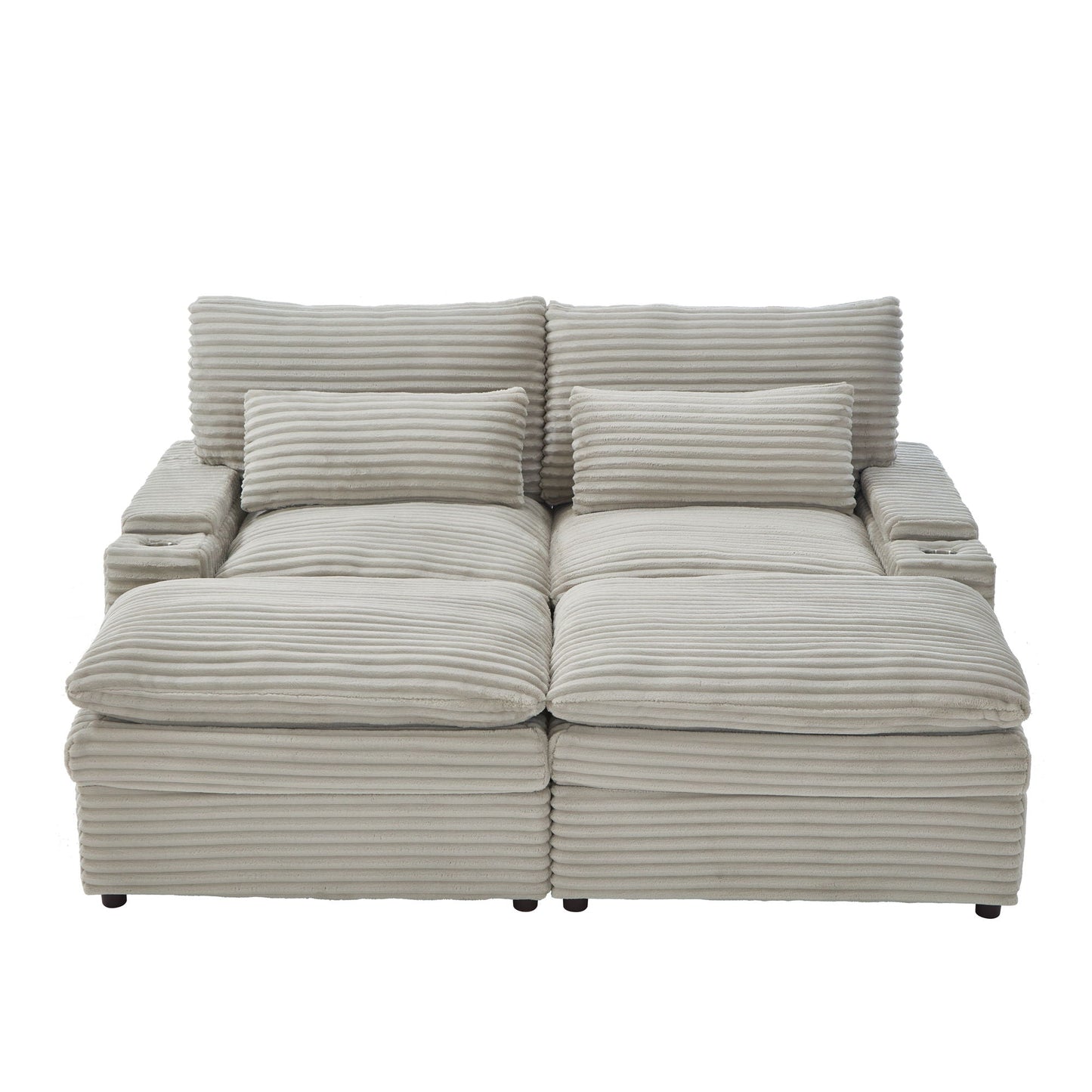 Convertible Loveseat With Usb and Storage Sofa