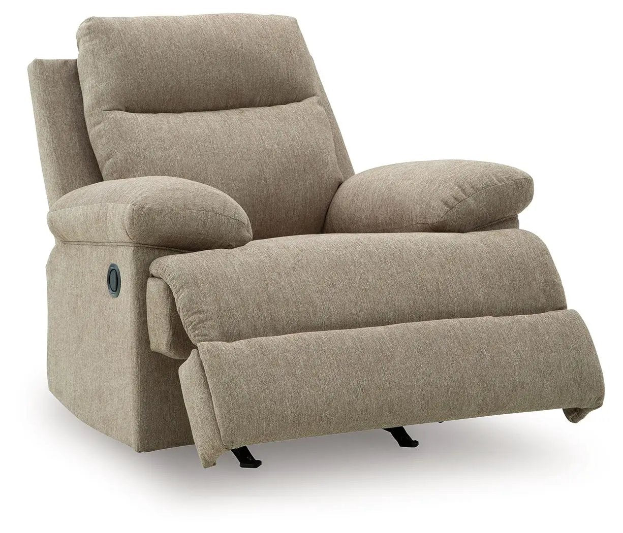 Side-Swipe Rocker Recliner beige fabric with plush cushions by Unique Piece Furniture on Tampa Home & Garden Store
