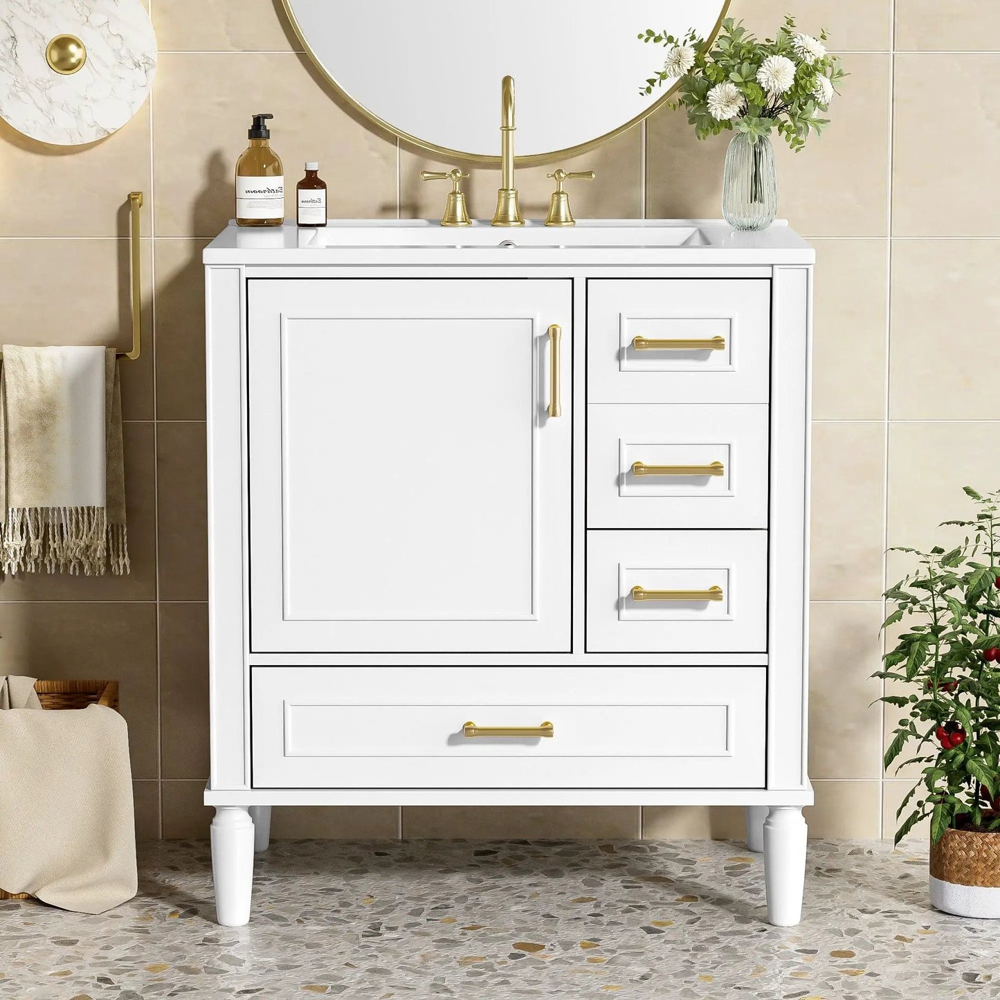Traditional Bathroom Vanity With Soft Close Doors