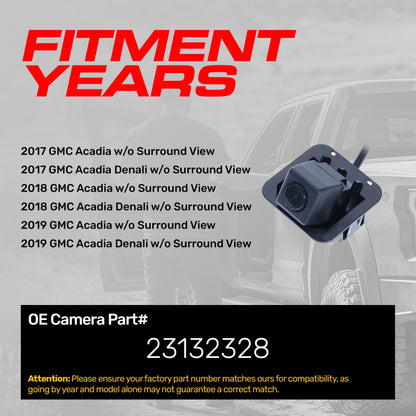 GMC Acadia Denali backup camera, 2017-2019, OEM replacement, OE part 23132328 on Tampa Home & Garden Store