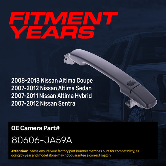 Exterior door handle Black Primed replacement for Nissan Altima right w/o keyhole 80606-JA59A on Tampa Home & Garden Store