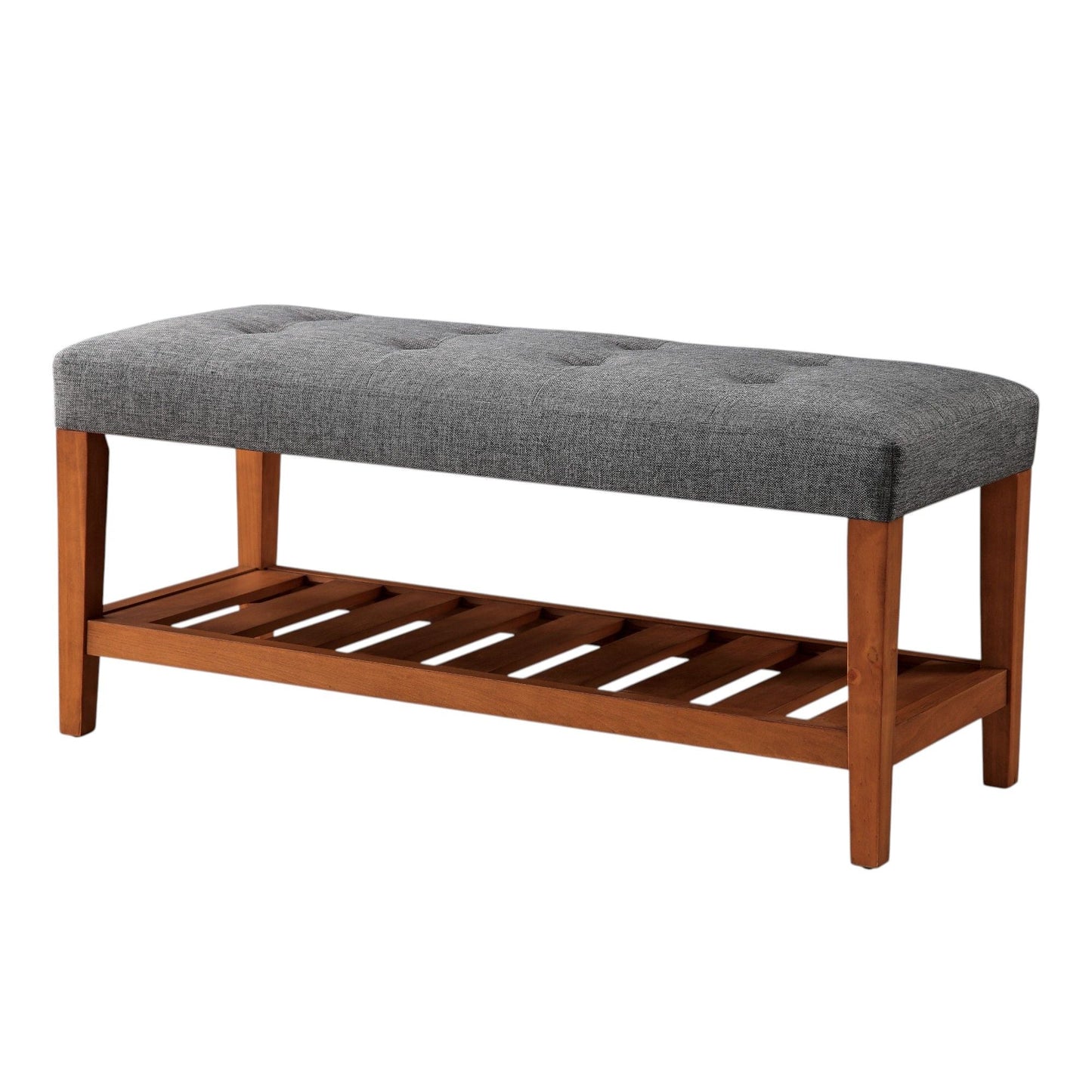 Charla Upholstered Bench with Tufted Fabric Seat