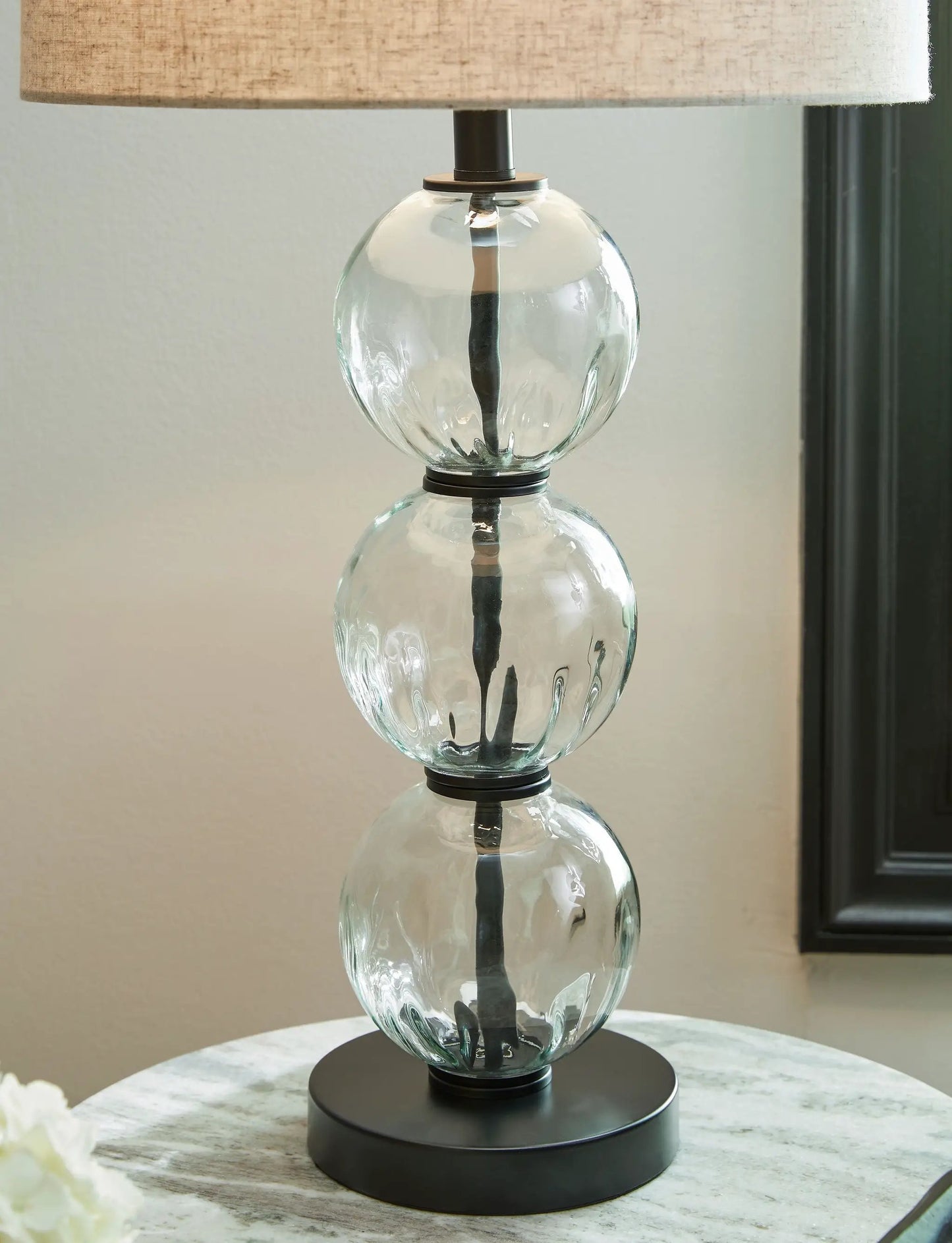 Airbal Glass Table Lamp Set of Two Clear Black
