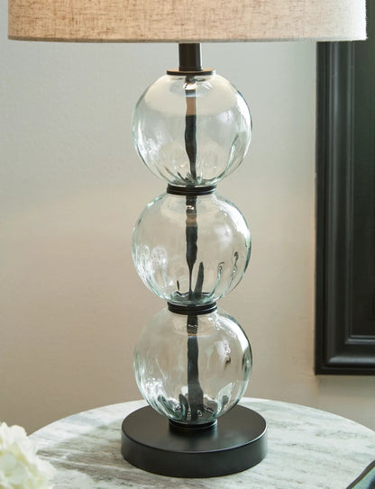 Airbal Glass Table Lamp Set of Two Clear Black