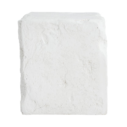 Lyra Outdoor Patio Karst Cave Inspired MGO Side Table White rough stone block look on Tampa Home & Garden Store