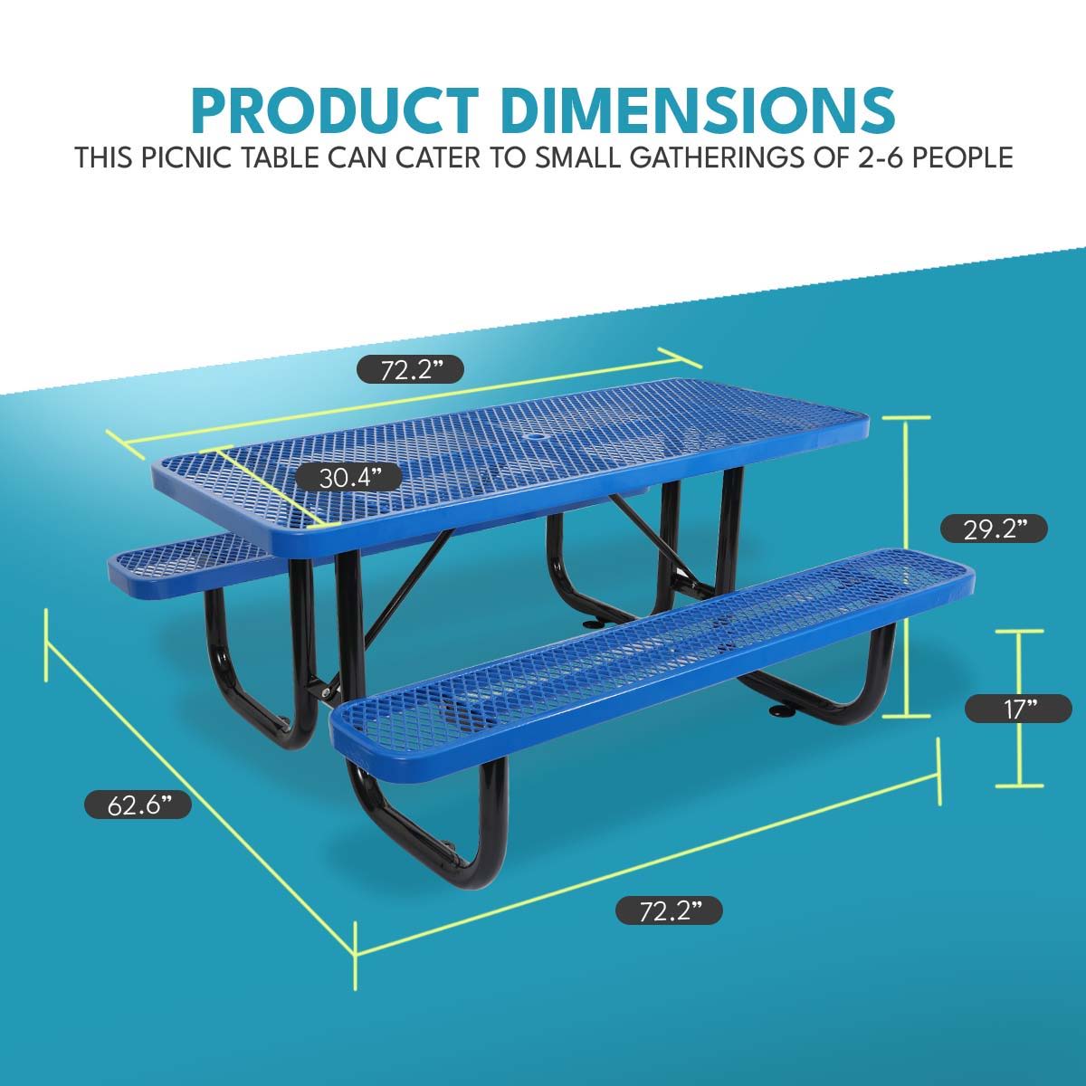 Outdoor Steel Picnic Table and an Umbrella Pole