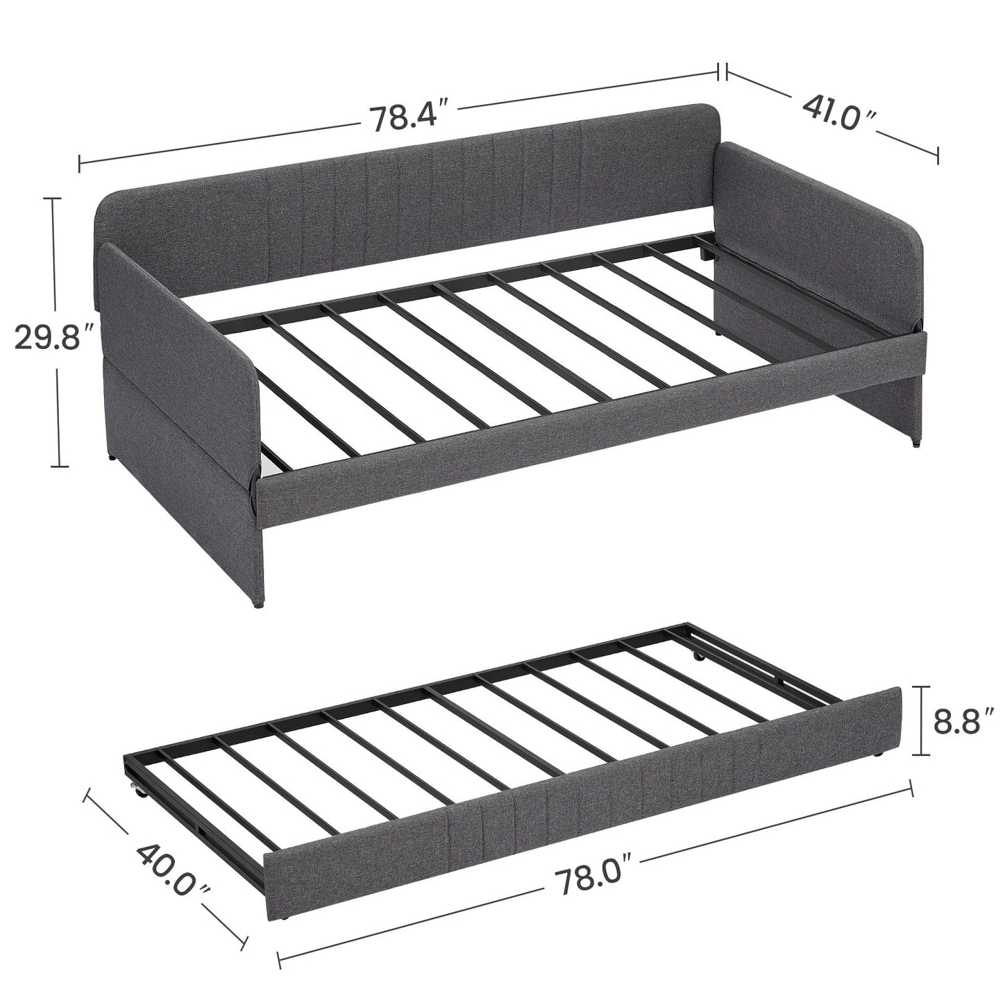 Sturdy Metal Daybed for a Sofa and Trundle Twin