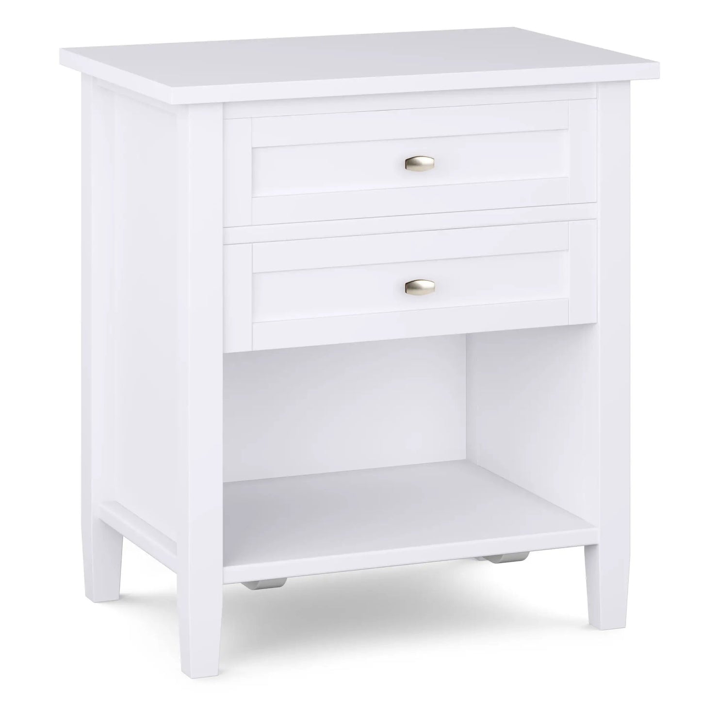 Warm Shaker bedside table white finish with brass knob, accent nightstand by Unique Piece on Tampa Home & Garden Store