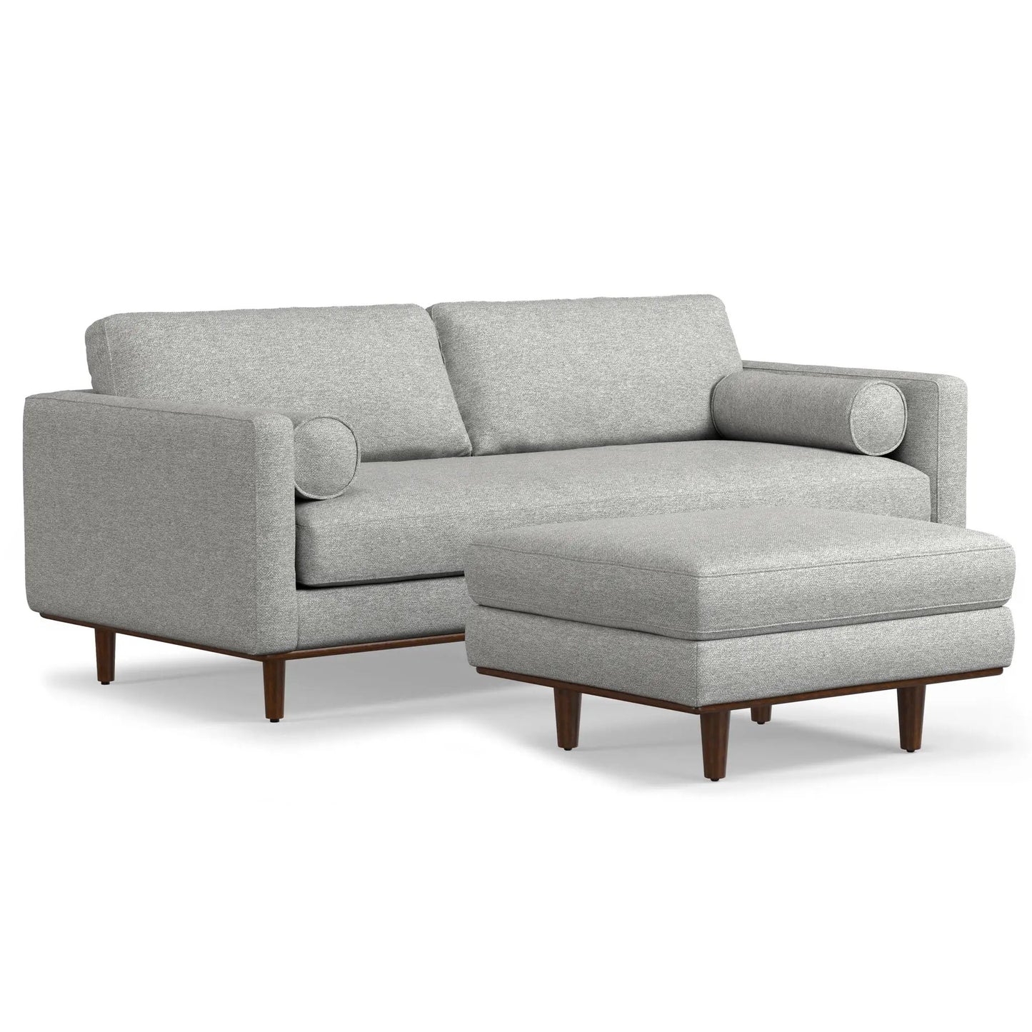 Morrison sofa and ottoman set, gray fabric, wood legs, Unique Piece Furniture 2-piece on Tampa Home & Garden Store