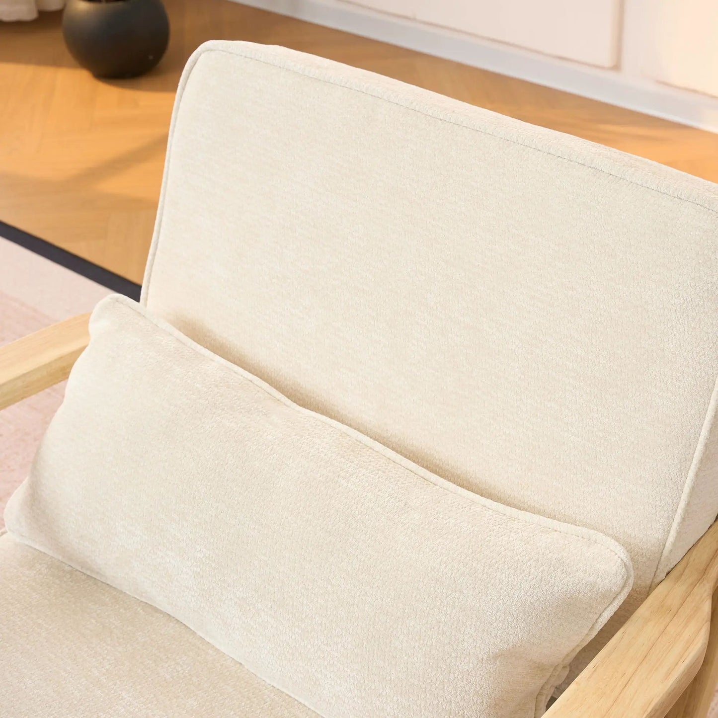 Living Room Chair with Lumbar Pillow Mid Century