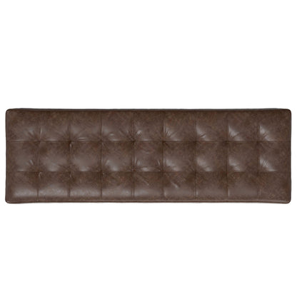 Genuine Leather Ottoman Bench brown tufted top by HouseOfZazla on Tampa Home & Garden Store