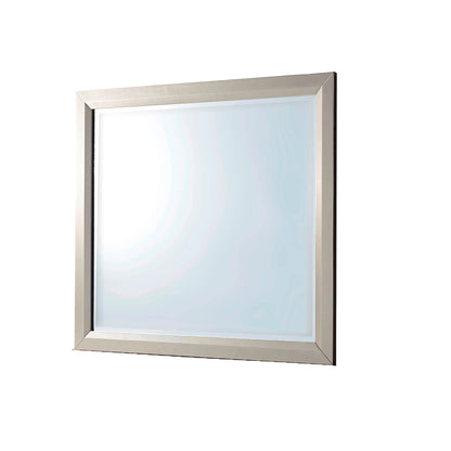 Gemstone silver wall mirror with tempered glass and brushed metal frame on Tampa Home & Garden Store