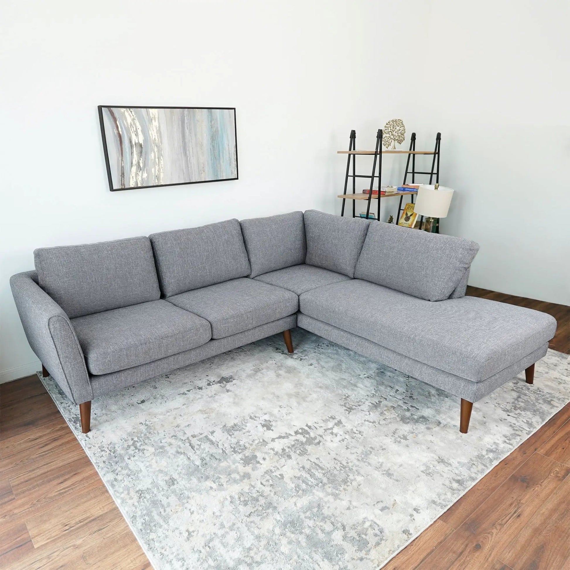 Benson Sectional Sofa With Chaise in gray fabric by Unique Piece Furniture, L-shaped on Tampa Home & Garden Store