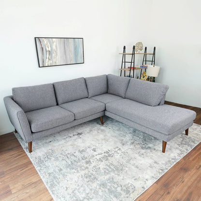 Benson Sectional Sofa With Chaise in gray fabric by Unique Piece Furniture, L-shaped on Tampa Home & Garden Store