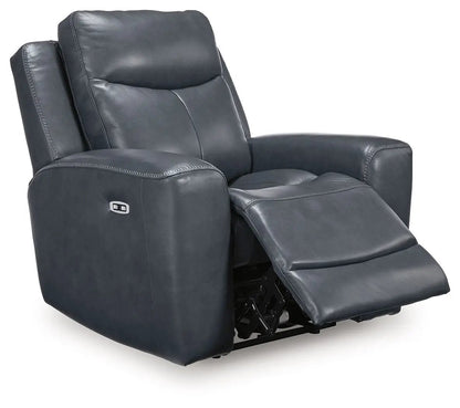 Bexhurst Power Recliner with Adjustable Headrest in dark gray leather by Unique Piece Furniture on Tampa Home & Garden Store
