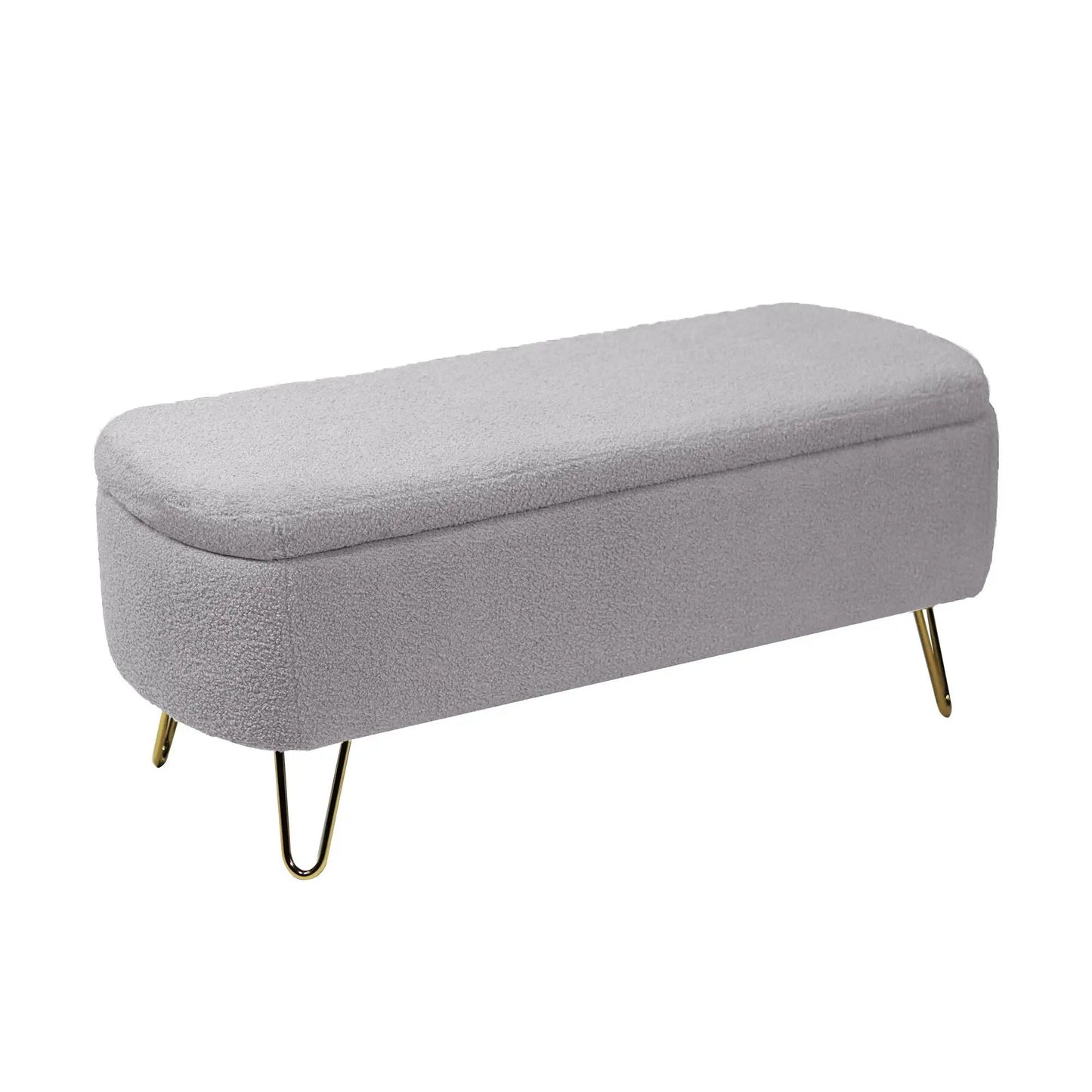 Storage Ottoman Bench with Faux Fur End of Bed