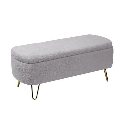 Storage Ottoman Bench with Faux Fur End of Bed