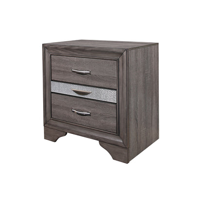 Sparkle Nightstand with Three Drawers gray wood accent nightstand HouseOfZazla on Tampa Home & Garden Store