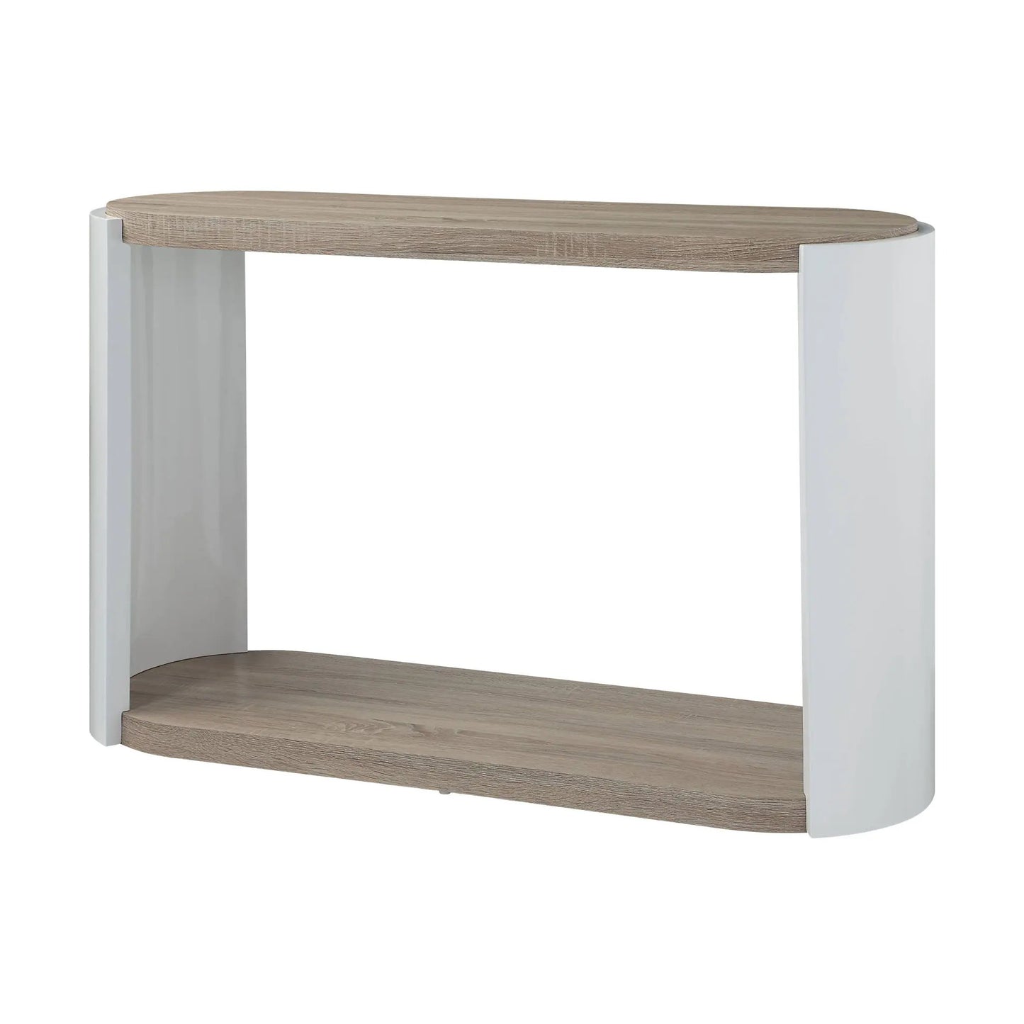 Zoma high gloss sofa table oak white curved top with white legs, Unique Piece Furniture on Tampa Home & Garden Store