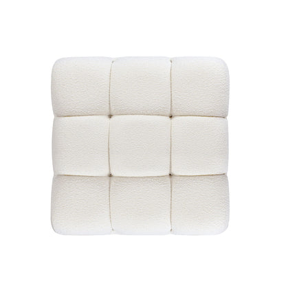 Bubble Modular Modern Cocktail Ottoman cream boucle with tufted cube panels by HouseOfZazla on Tampa Home & Garden Store