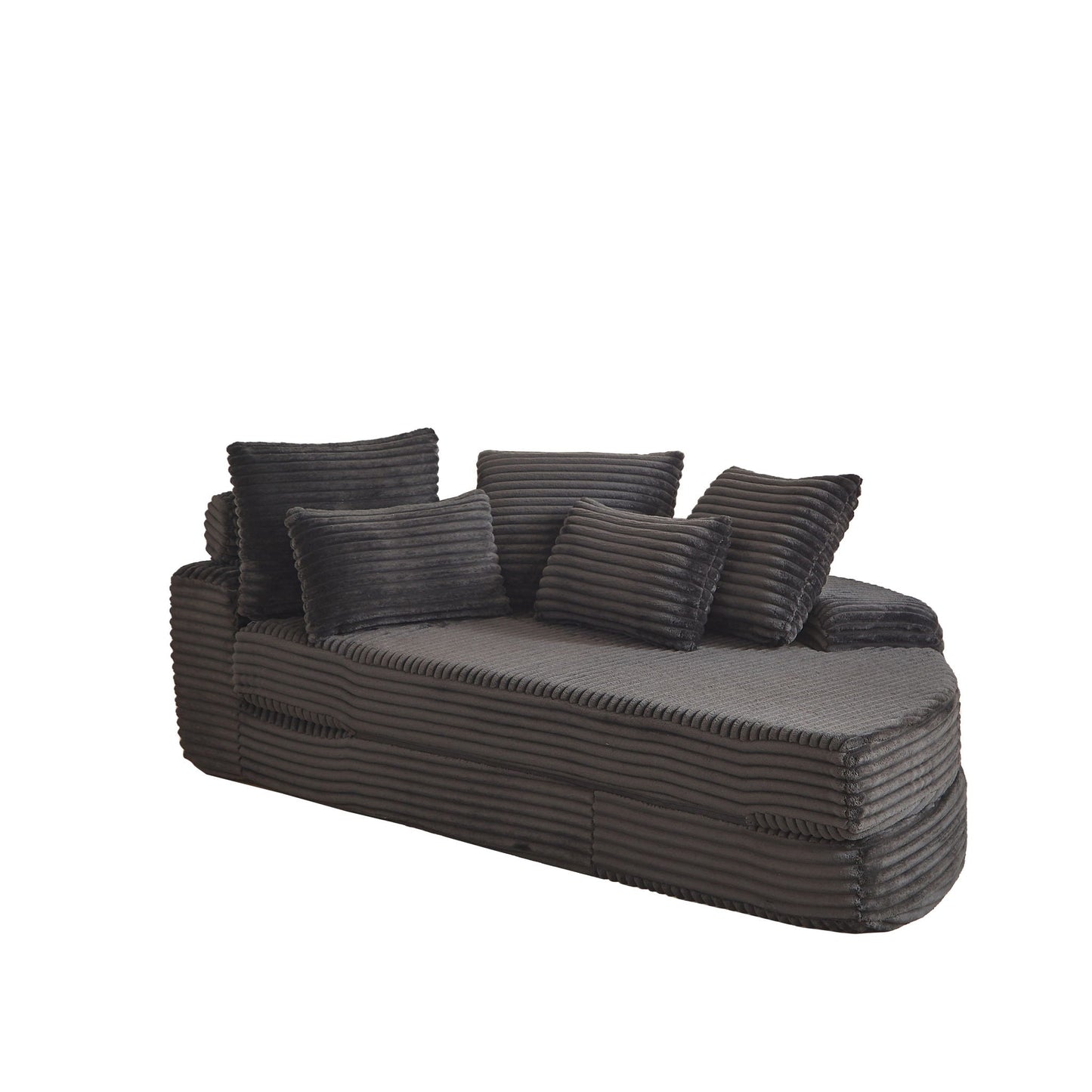 Semi Circular Corduroy Sofa Bed With Pillow