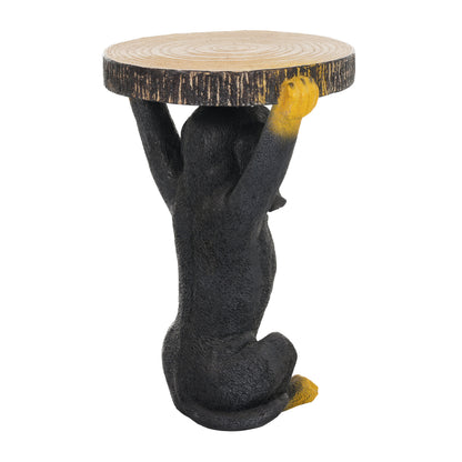 Whimsical Black Dog MGO Side Table round wood top bark-edge by HouseOfZazla on Tampa Home & Garden Store