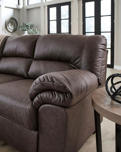 WillowBend Faux Leather Loveseat Jumbo Stitching