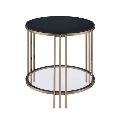 Abisha Sintered Stone Round Table and Frame