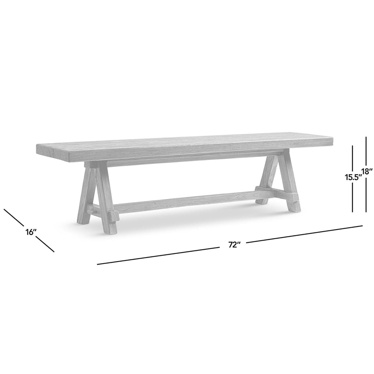 Natural dining bench with pillar base in reclaimed elm, 72in L x 16in W x 18in H, HouseOfZazla on Tampa Home & Garden Store