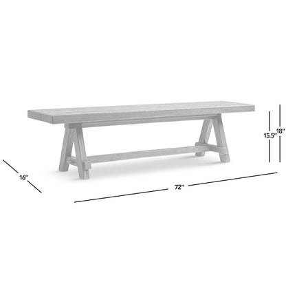 Natural dining bench with pillar base in reclaimed elm, 72in L x 16in W x 18in H, HouseOfZazla on Tampa Home & Garden Store