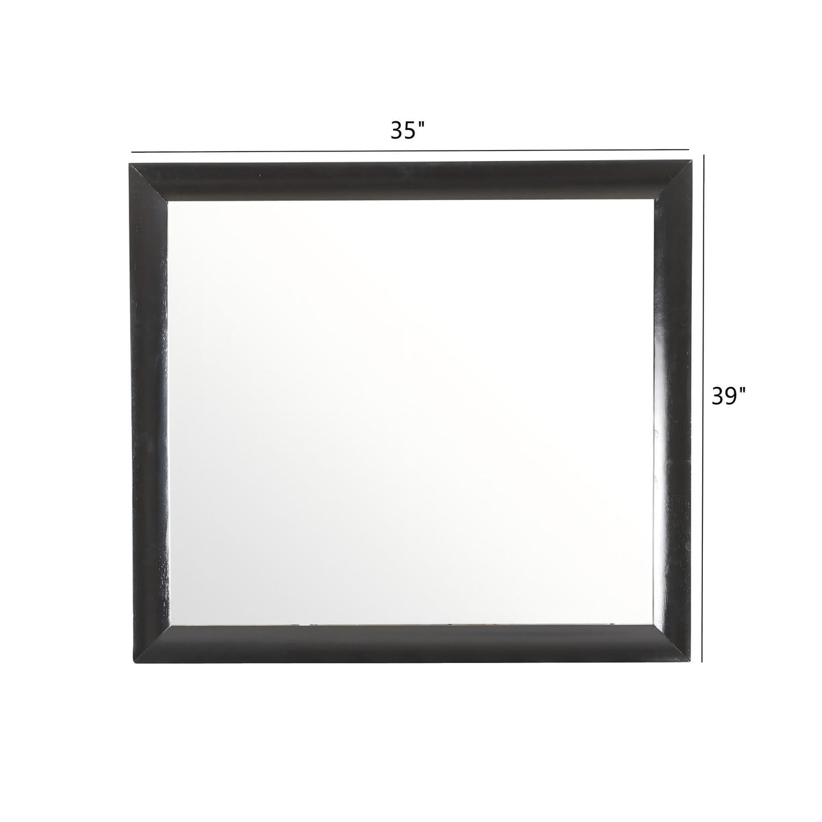 Marilla Wall Mirror by HouseOfZazla with black frame and low distortion glass, 35x39 in on Tampa Home & Garden Store