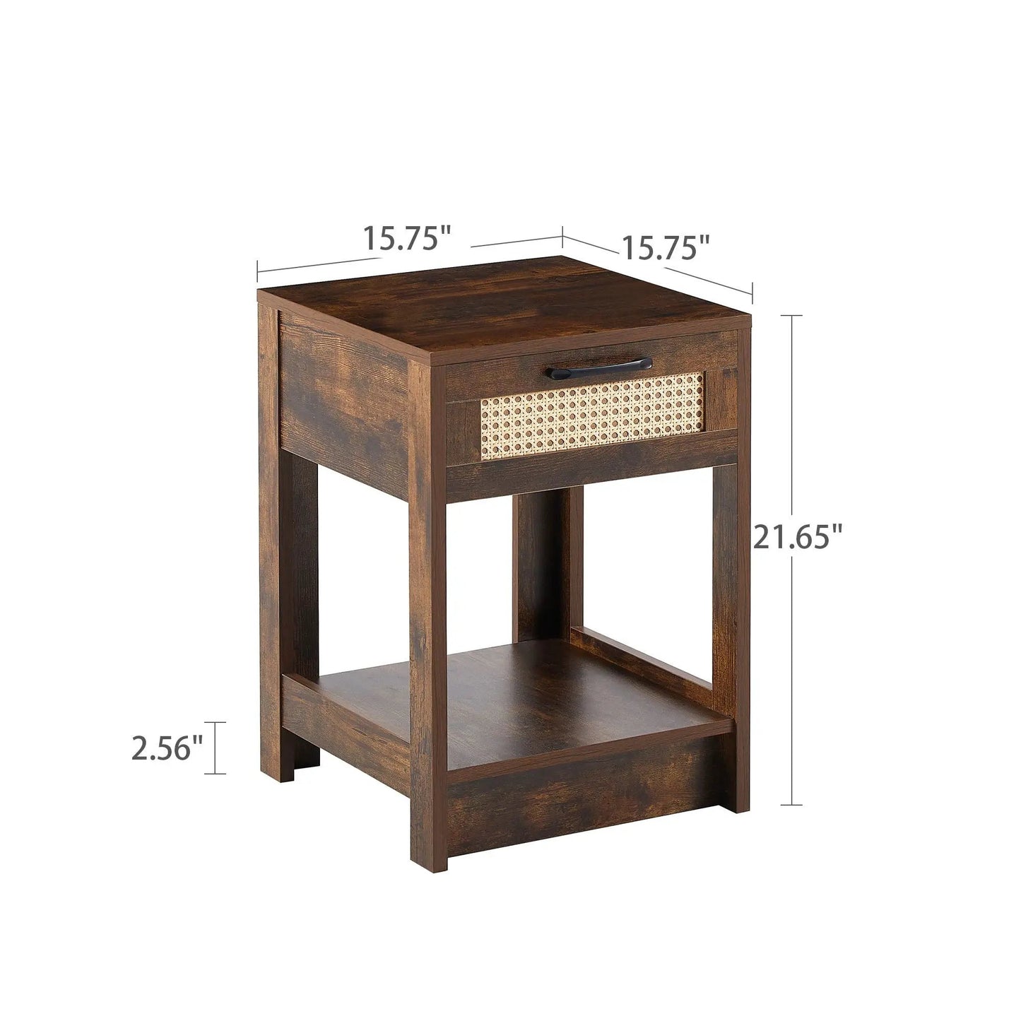 Rattan End Table With Drawer and Nightstand